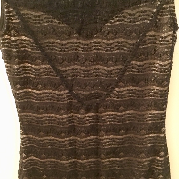 Black Lace Dress with Tan lining - Picture 6 of 6